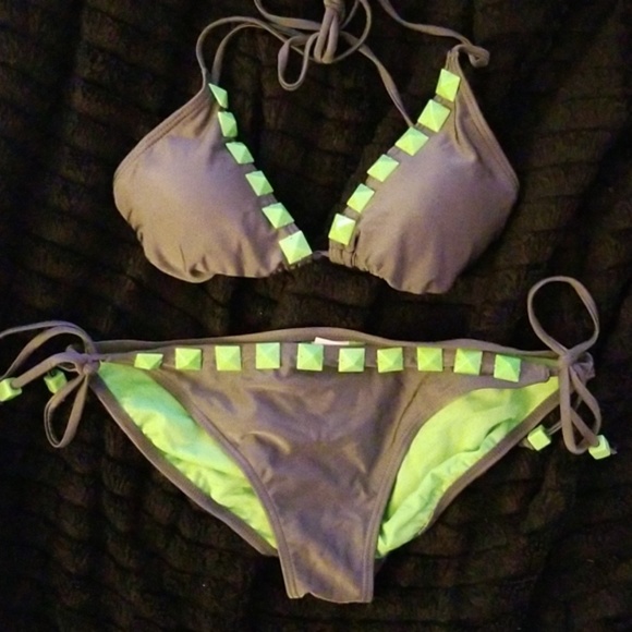 Xhilaration Other - Y2K Neon Green and Gray Bikini